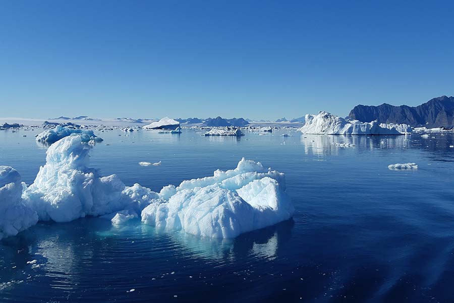Kangerlugssuaq fjord icebergs Greenland